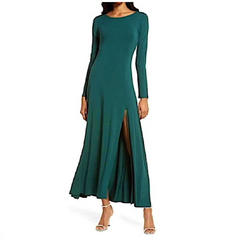 Lulus Swept Away Long Sleeve Dress Forest Green